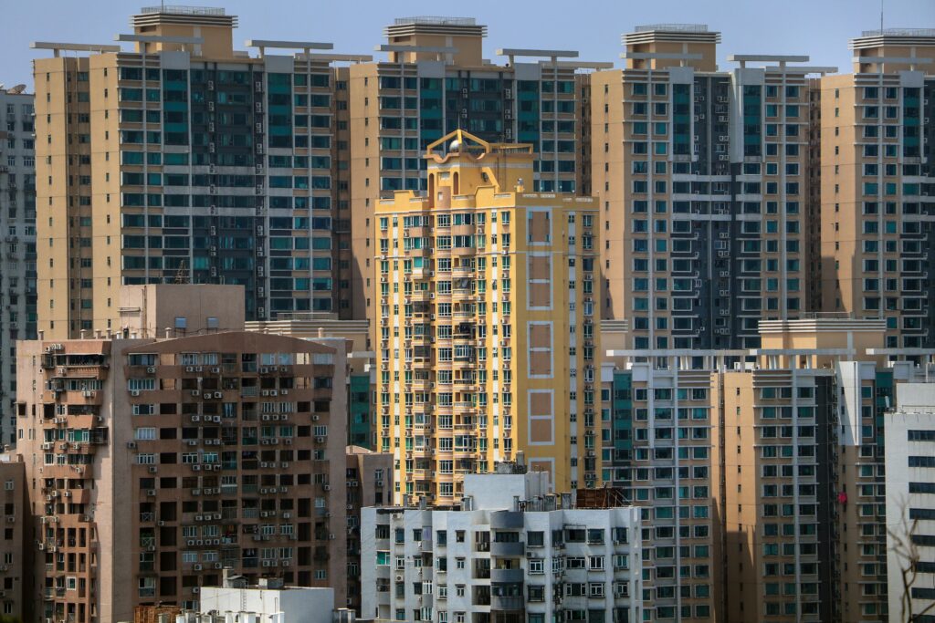 Urban Architecture Wallpaper: Diverse Cityscape with High-Rises