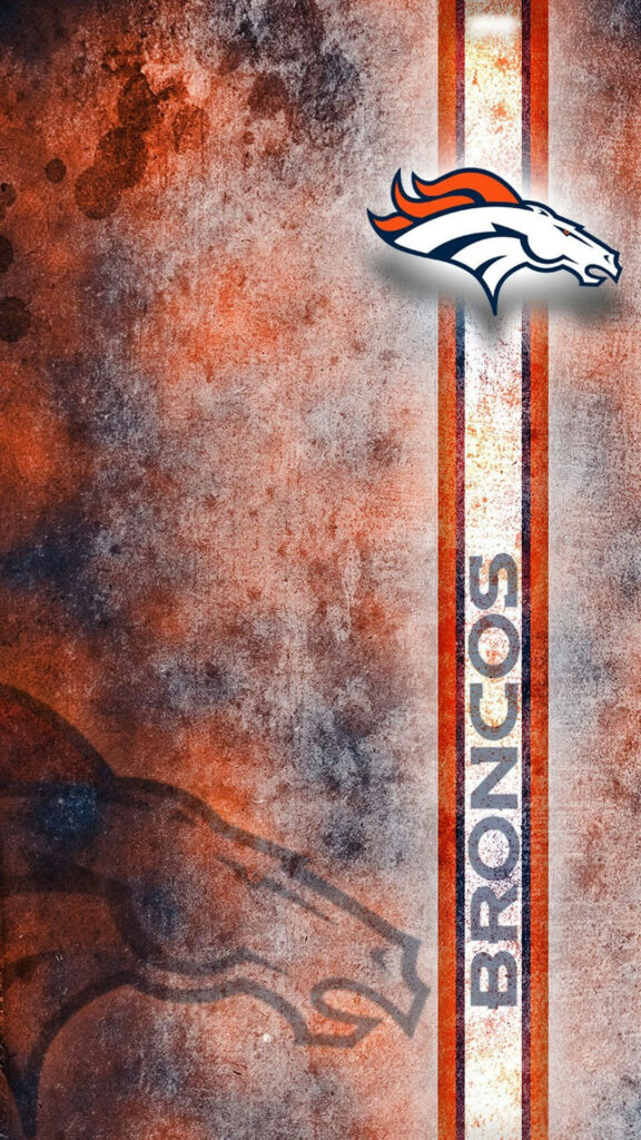 Denver Broncos logo bold portrait on textured orange blue background with distressed effects Wallpaper