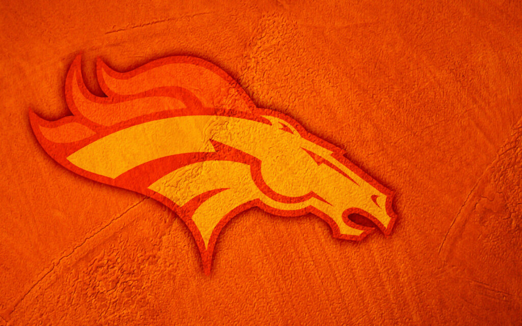 Denver Broncos logo on textured vivid orange background dynamic NFL wallpaper design