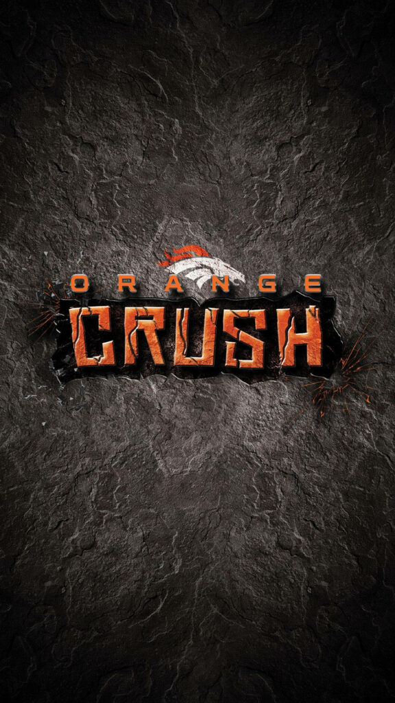 Denver Broncos Orange Crush wallpaper with bold lettering and rugged stone-textured background