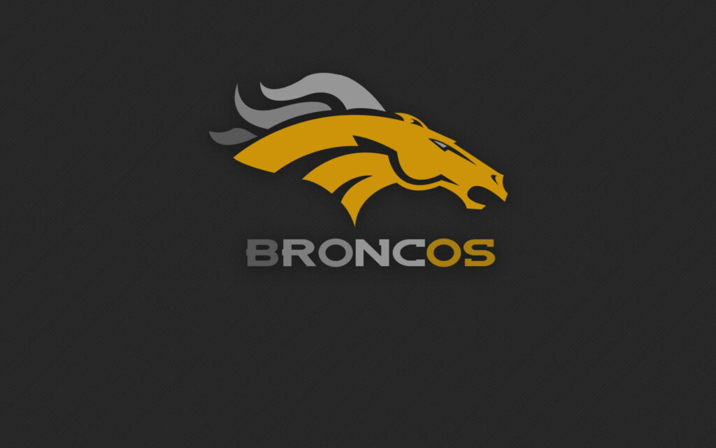 Yellow Denver Broncos logo with stylized horse head on dark textured sports wallpaper background