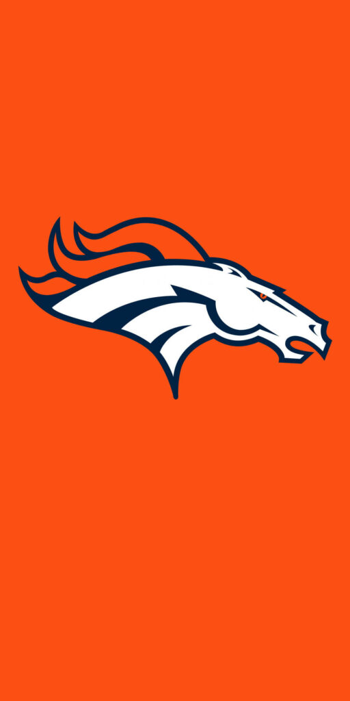 Denver Broncos iPhone wallpaper with white navy horse head logo on vibrant orange background