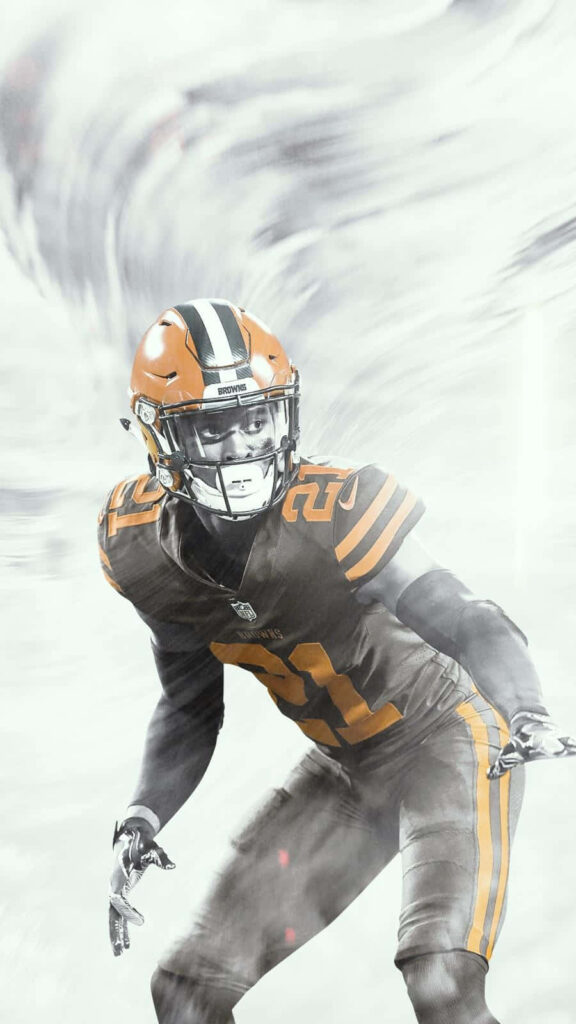 Dynamic Denzel Ward Fanart Wallpaper: Intense Football Action