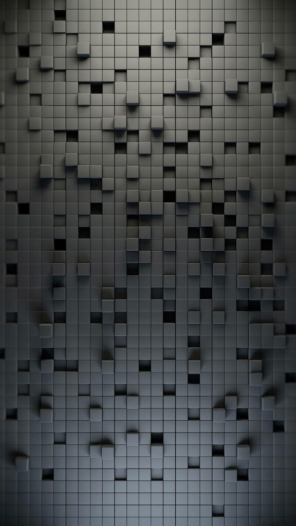 3D Gray Square Blocks: Mesmerizing Checkered Depths for Full HD Tablet Background Wallpaper