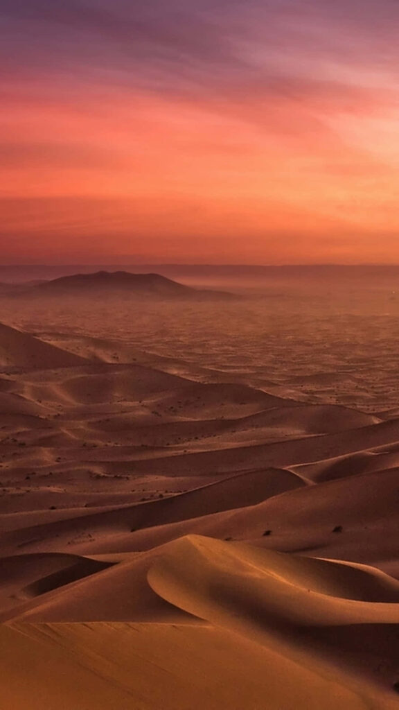 Desert Sunset iPhone Wallpaper: Serene Sand Dunes & Vibrant Sky