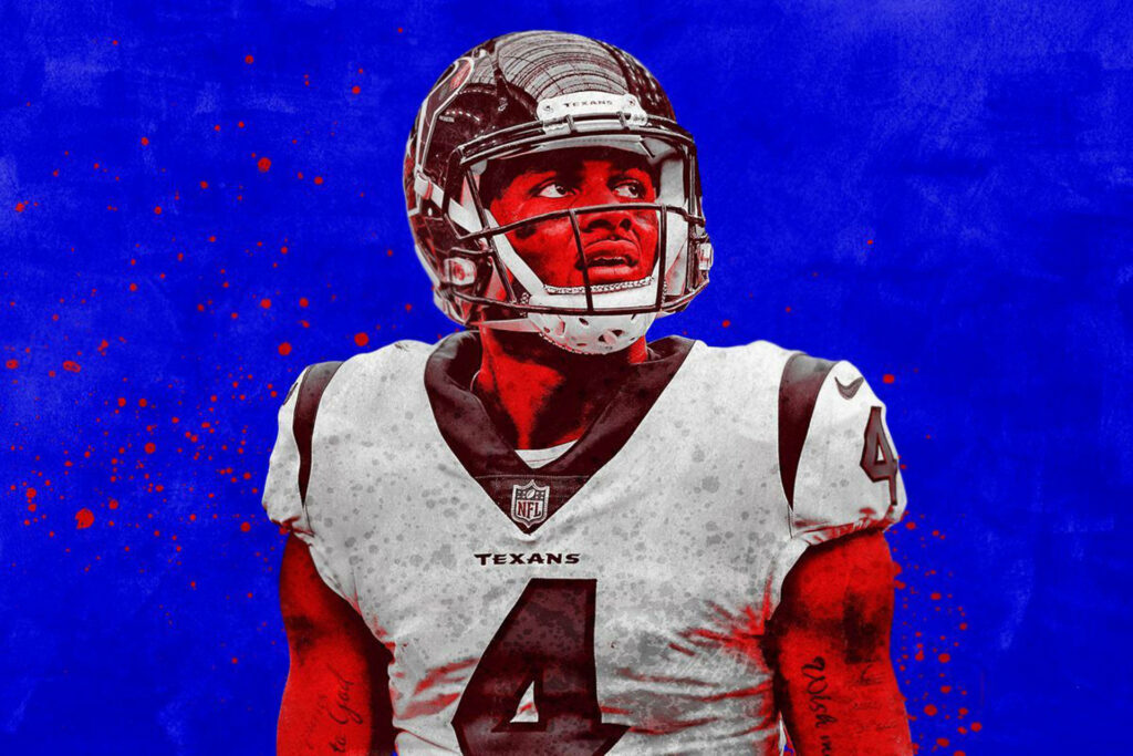 Deshaun Watson Houston Texans wallpaper vivid blue red textured background dynamic design