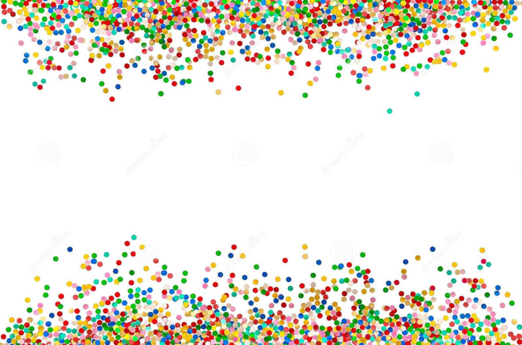 Vibrant Celebration: Desktop Wallpaper adorned with a Colorful Spray of Playful Confetti Circles