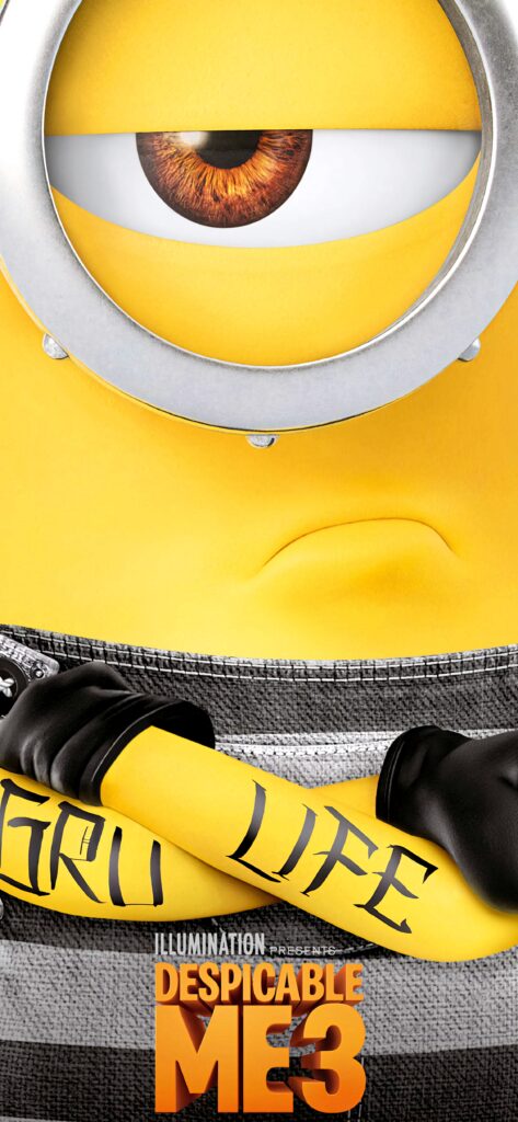 Vibrant Despicable Me 3 Minion Wallpaper: Gru Life Tattoo Close-Up