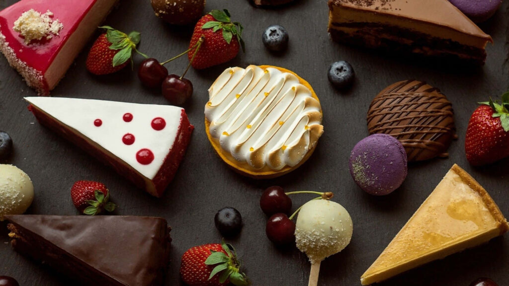 Decadent Delights: Indulging in a Sweet Symphony of Desserts on a Luscious Dessertscape Wallpaper