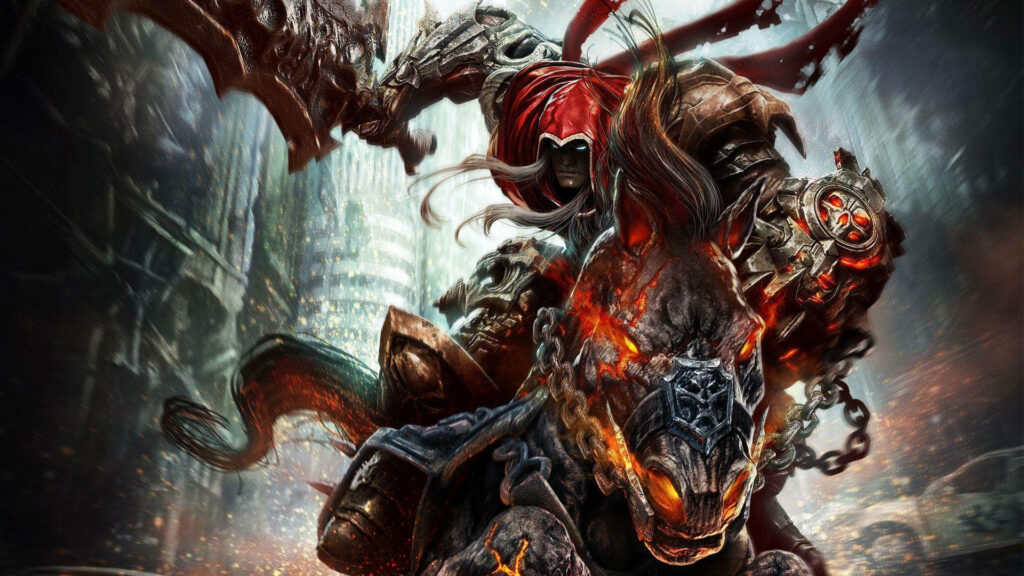 Riding with the Destroyer: Darksiders Demon and Ruin Wallpaper