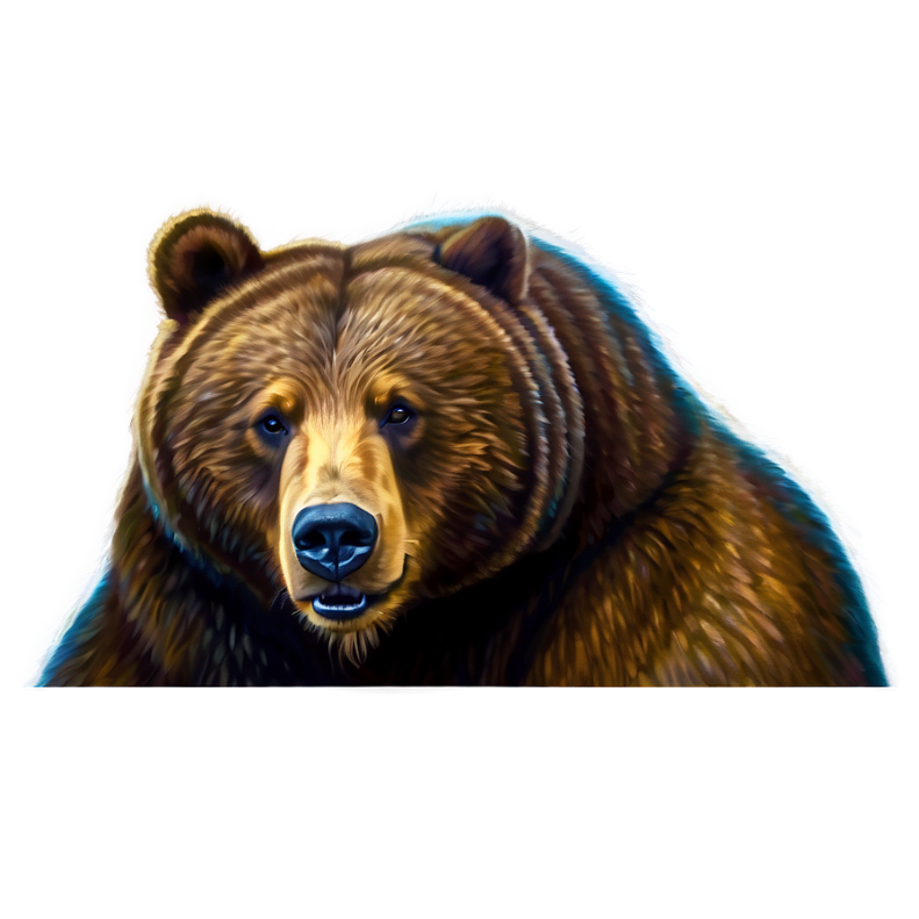 Detailed Bear Sketch with Rich Fur Texture and Soft Gradient Background Wallpaper