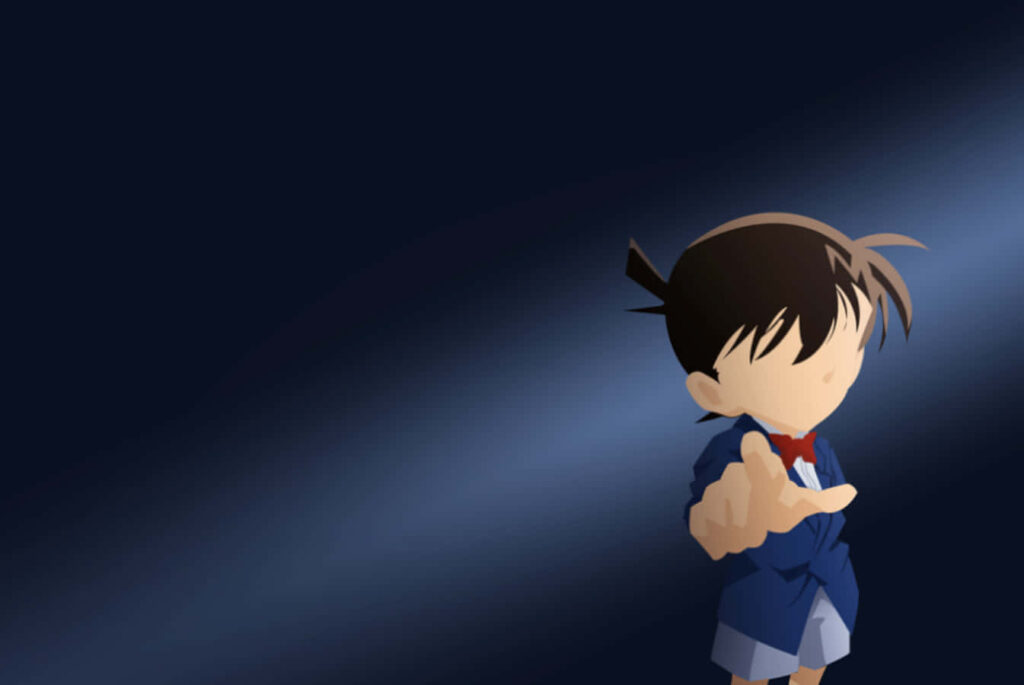 Minimalist Detective Conan Wallpaper: Iconic Blue Suit & Mystery