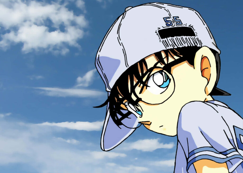 Detective Conan: Thoughtful Gaze Under Bright Blue Sky Wallpaper