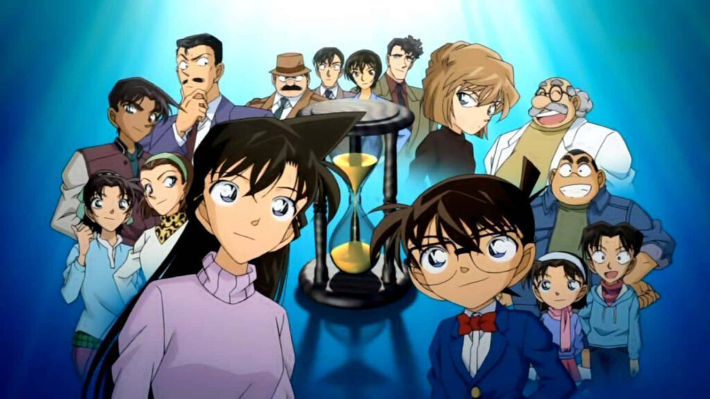 Detective Conan Wallpaper: Conan & Ran with Time and Mystery Themes