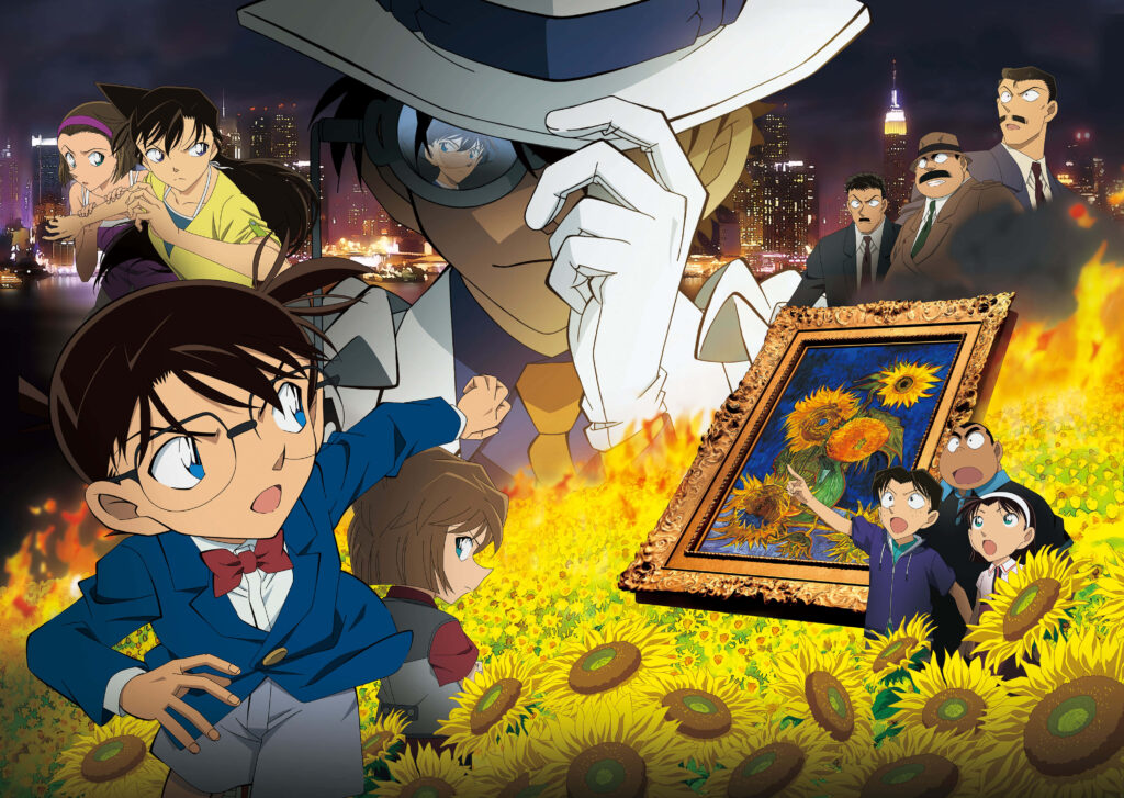 Thrilling Detective Conan Wallpaper: Mysteries in a Vibrant Scene