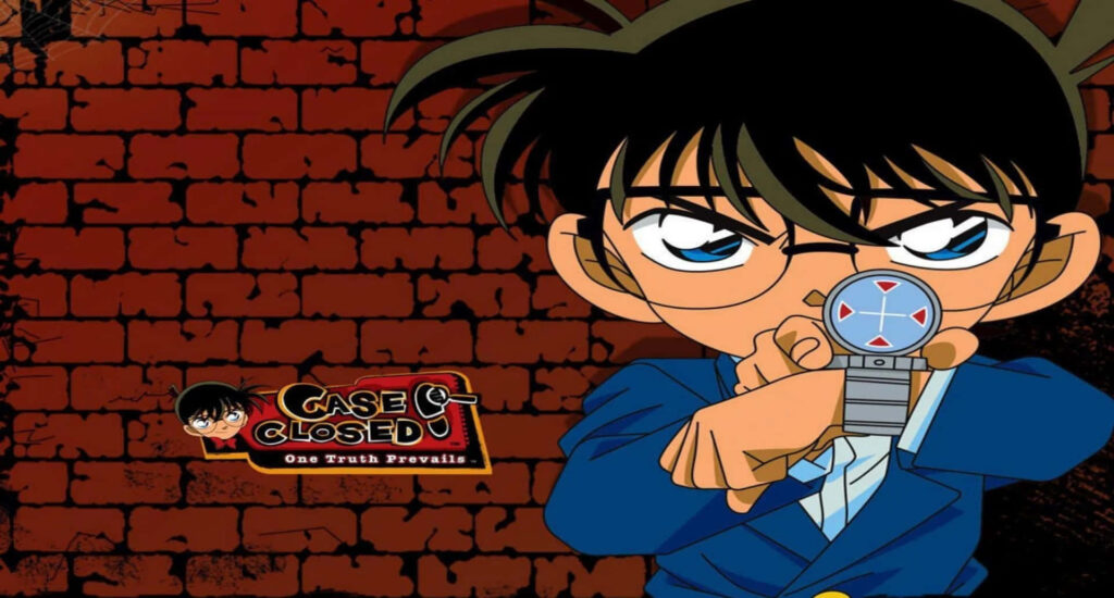 Detective Conan Action Wallpaper: Iconic Young Detective in Gritty Style