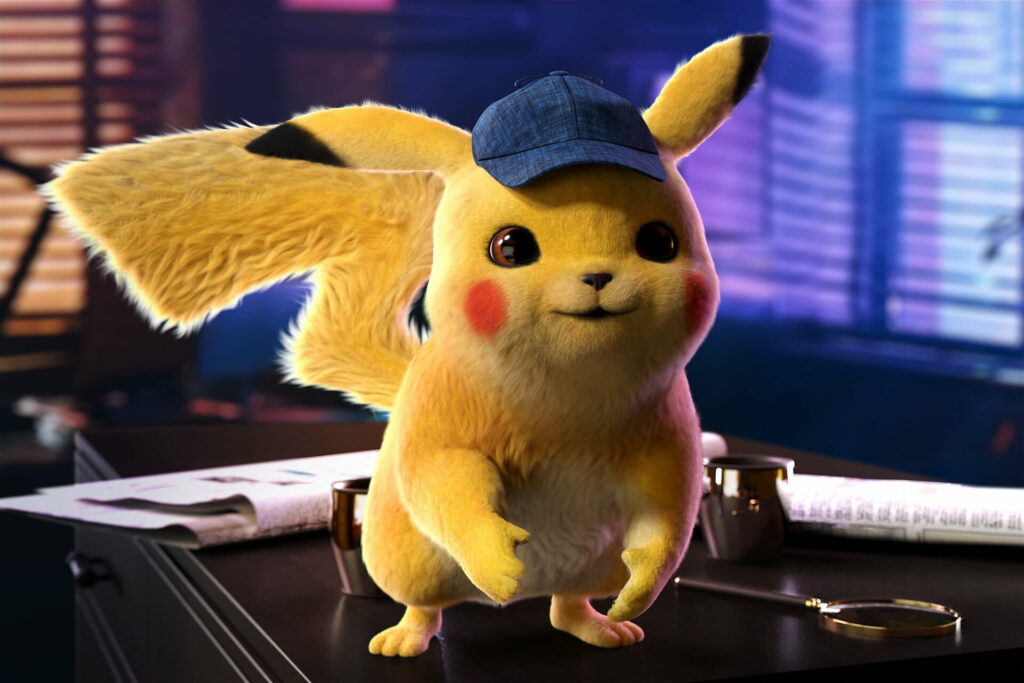 Children's Movie Poster featuring Pikachu as Detective in HD Wallpaper Background Photo