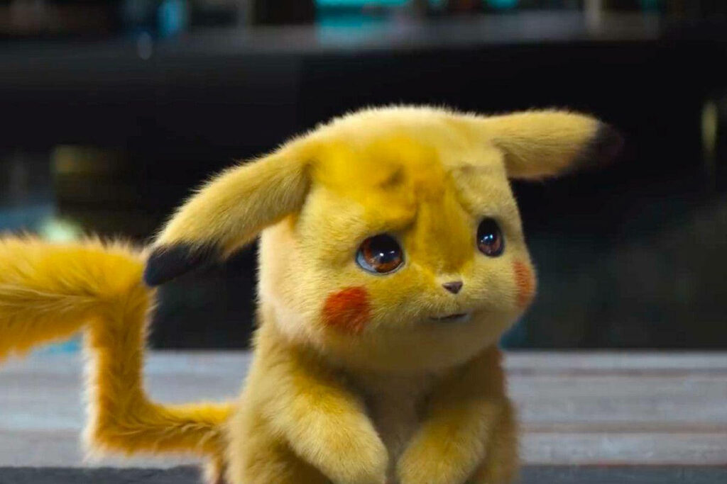 Detective Pikachu: Expressive 3D Wallpaper with Red-Cheeked Poké-sadness