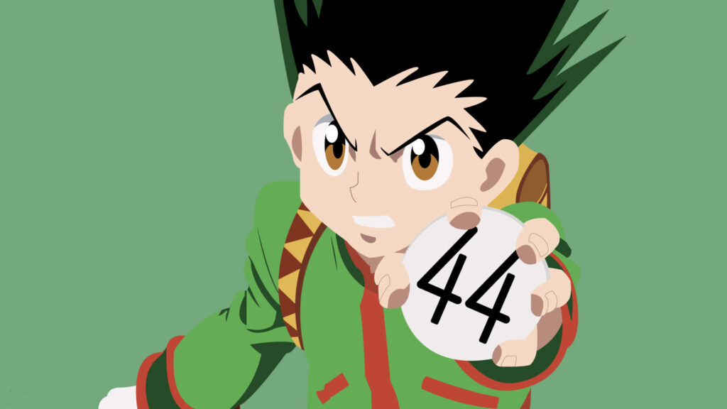 Determined Boy in Green Outfit with Number 44: Wallpaper Background