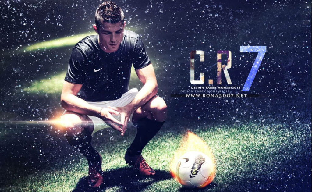 The epitome of dedication: Cristiano Ronaldo's unwavering focus and immaculate attire reveal his commitment to excellence in the game. Wallpaper