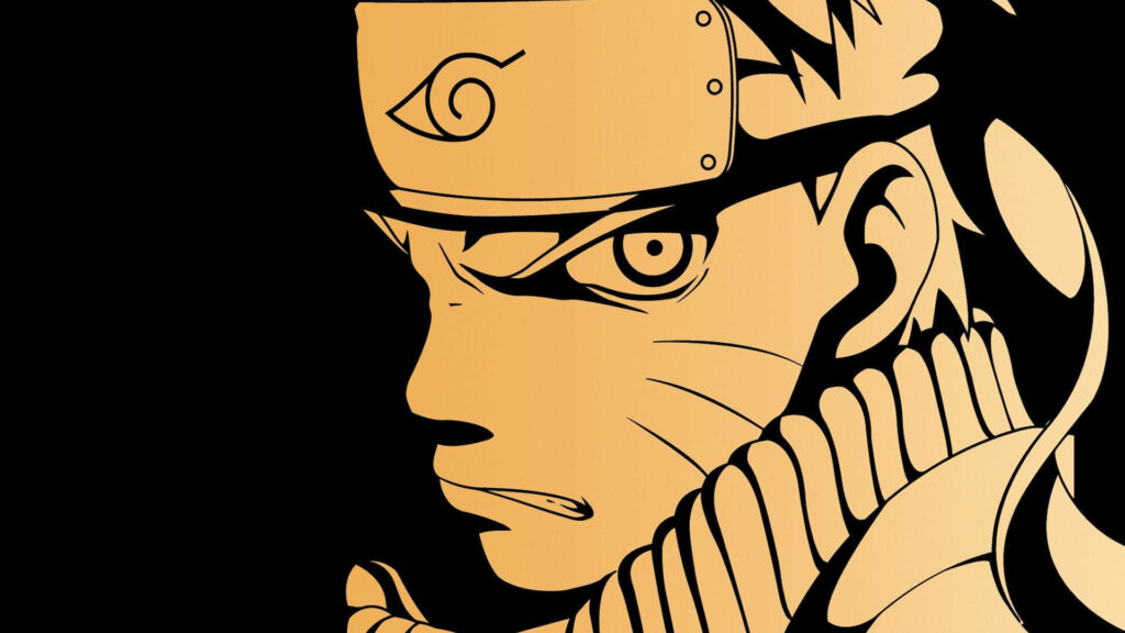 Fiery Gaze: Uzumaki Naruto Unleashed in Epic Anime Backdrop Wallpaper
