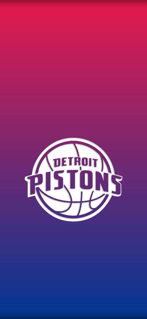 Detroit Pistons logo white on red to blue gradient background modern team wallpaper design