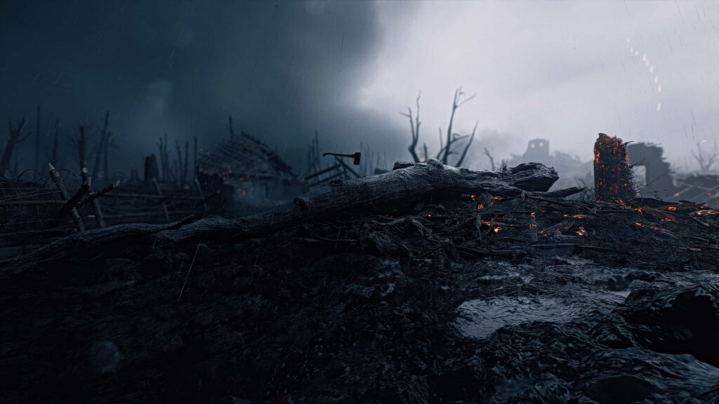 Battlefield 1: Eerie Remnants of Devastation in a Desolate Urban Landscape Wallpaper