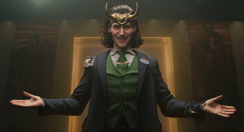 The Mischievous Grin of Loki: A Captivating Portrait of the God of Mischief in Marvel’s TV Show Wallpaper