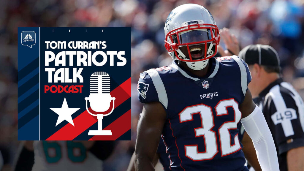 Devin McCourty in New England Patriots uniform showing intensity during high-energy football game Wallpaper