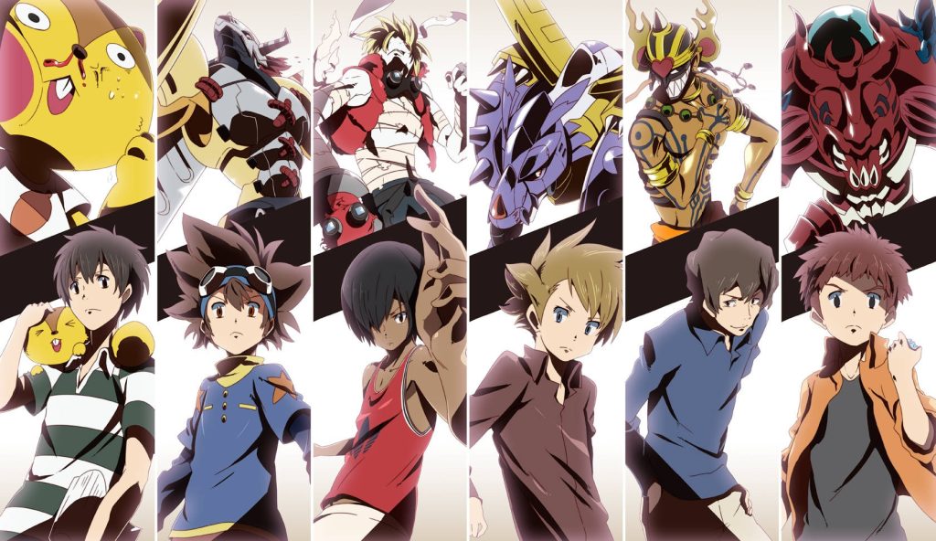 Digimon Frontier wallpaper with six Legendary Warriors Takuya Koji and their Digimon spirits