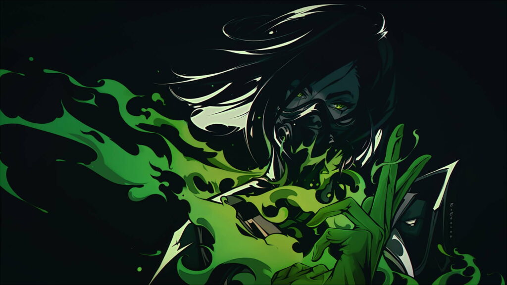 Viper's Venomous Valor: A Digital Art HD Wallpaper showcasing the Artwork from the popular Video Game 'Valorant'
