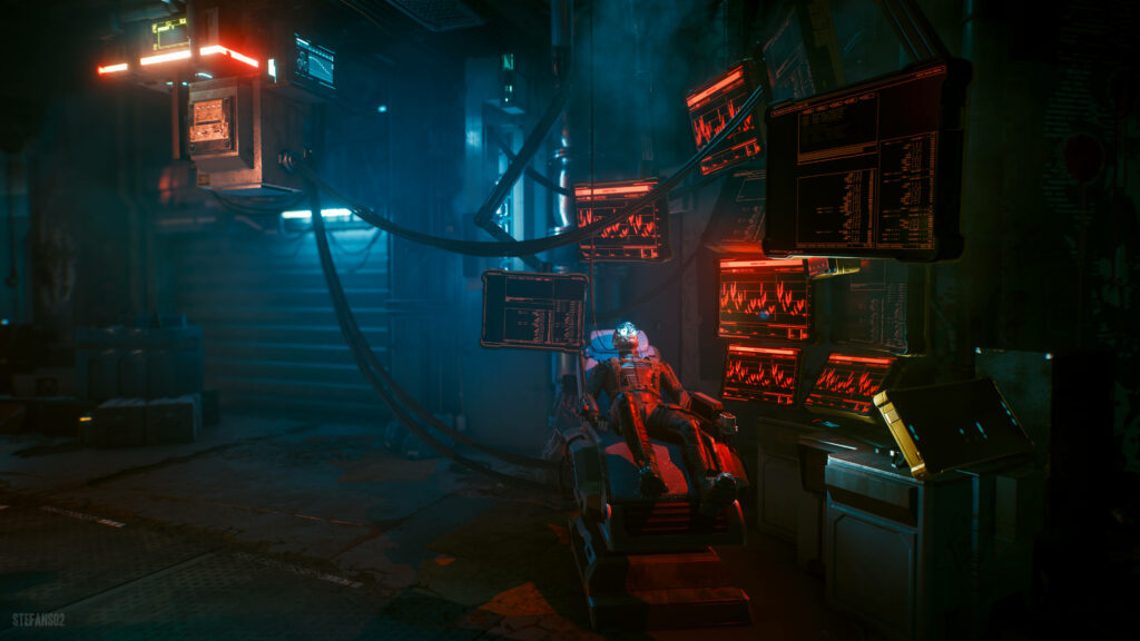 The Neural Connection: Immersed in the Cybernetic Abyss of a Dim-Witted World Wallpaper