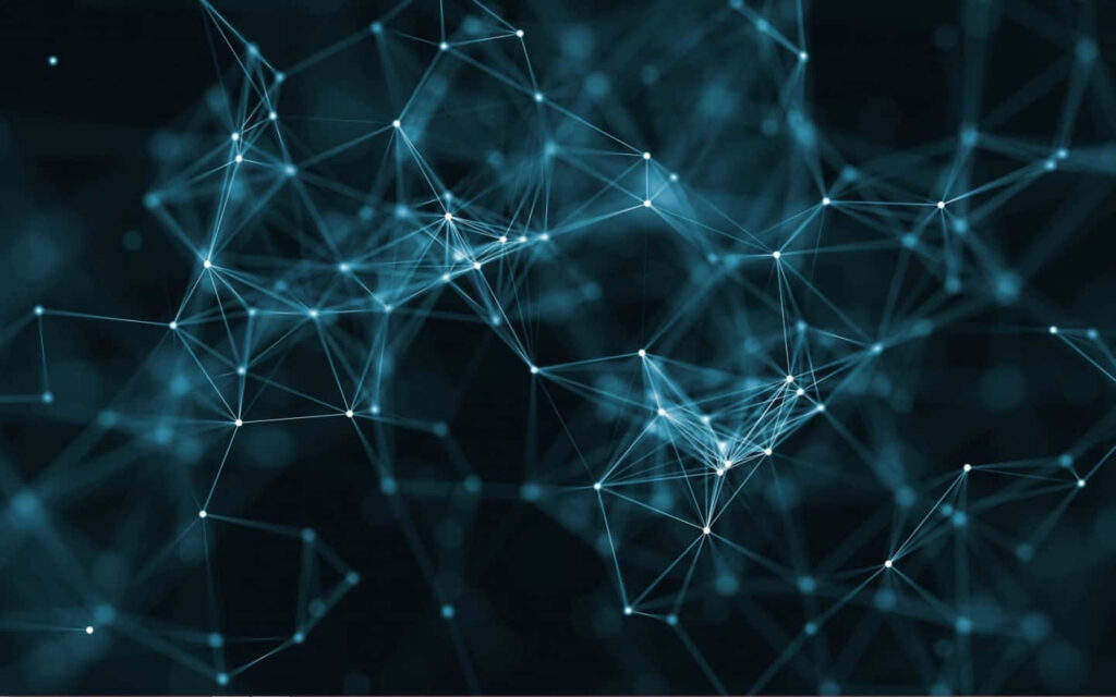 Blue Network Nodes Wallpaper: Digital Connectivity Design Background