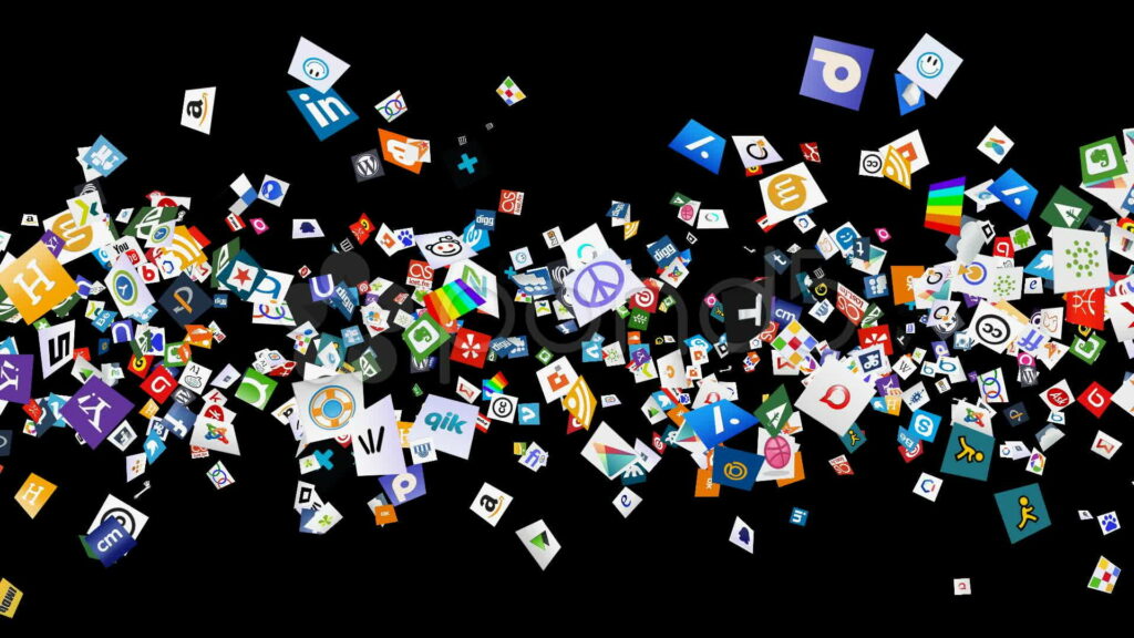 Digital Galaxy: Immersive Social Media Universe - Blazing Trails in Cyber Connections Wallpaper