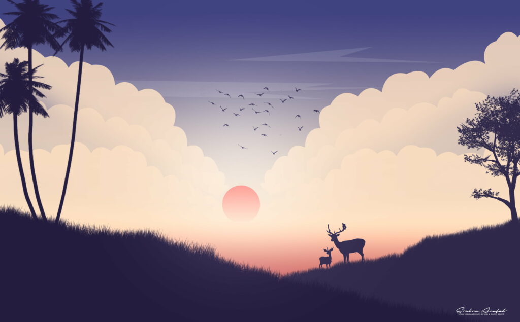 Digital Delights: A Minimalist Vector Artwork for QHD Wallpaper Background
