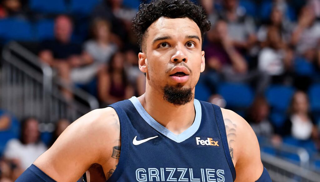 Dillon Brooks Memphis Grizzlies intense basketball action vibrant colors dynamic sports wallpaper