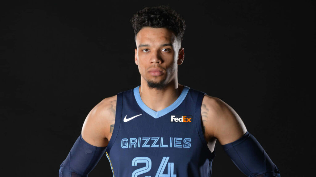 Dillon Brooks in Memphis Grizzlies uniform intense expression dark background basketball wallpaper