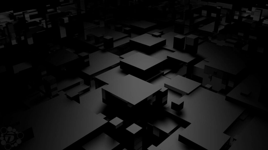 Elegant Arrangement: Assorted Platonic Solids Majestically Stacked on Mysterious Black Canvas Wallpaper