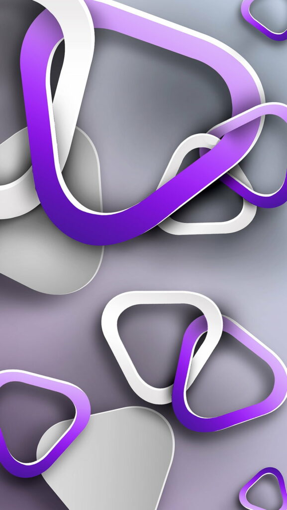 Geometric Dreams: Vibrant 3D Triangles for HD Phone Wallpaper