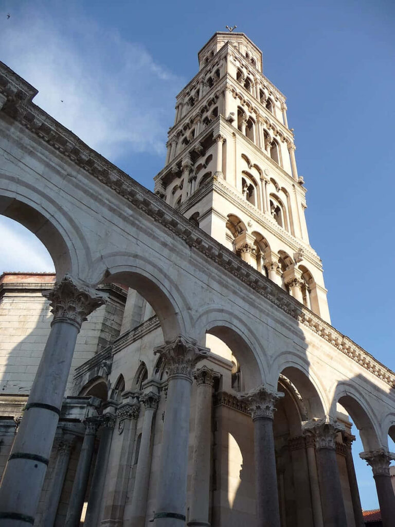 Diocletian's Palace Croatia Roman architecture bell tower bright clear daylight wallpaper background