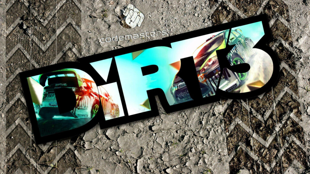 Dirt 3 Wallpaper Featuring Logo and Rally Cars in Action - Racing Theme Background