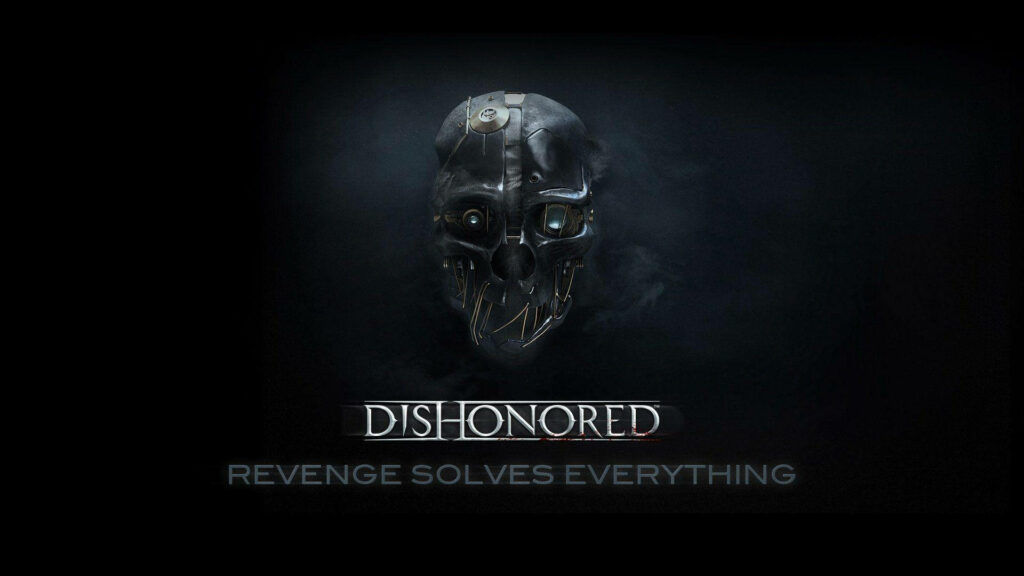 Dark Dishonored Wallpaper: Menacing Mask & 'Revenge Solves Everything'