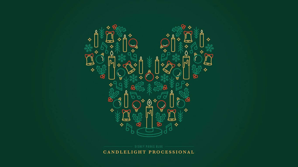 Disney Candlelight Processional Wallpaper: Festive Mickey Design