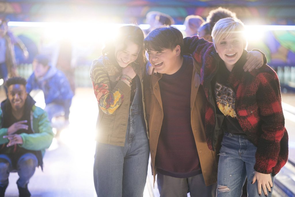 Disney Freaky Friday 2018 Cozi Zuehlsdorff Jason Maybaum laughing bowling alley wallpaper