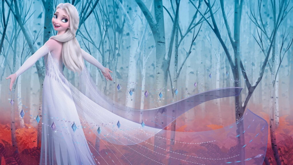 Frozen II Fantasy Adventure: Enchanting Poster of Disney's Epic Sequel, Featuring Elsa in Stunning HD Wallpaper