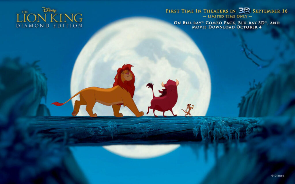 Adventure Awaits: The Lion King Wallpaper with Simba, Timon & Pumbaa