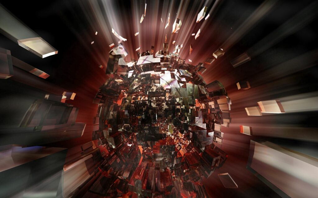 Dive into Abstract Forms: Captivating Spherical Wreck Wallpaper