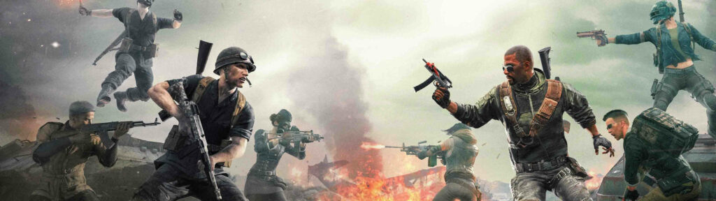 Intense Call of Duty Mobile Wallpaper with Soldiers in Mid-Combat