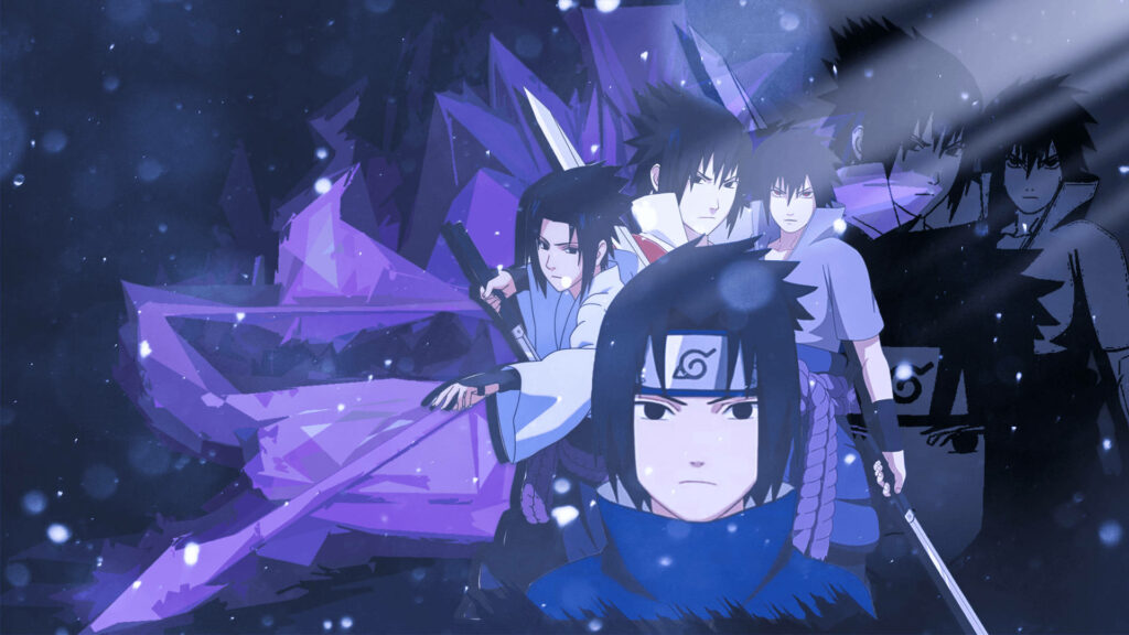 Sasuke's Evolution: A Visual Journey from Team 7 to Akatsuki Alliance - Naruto PC Background Collage Wallpaper