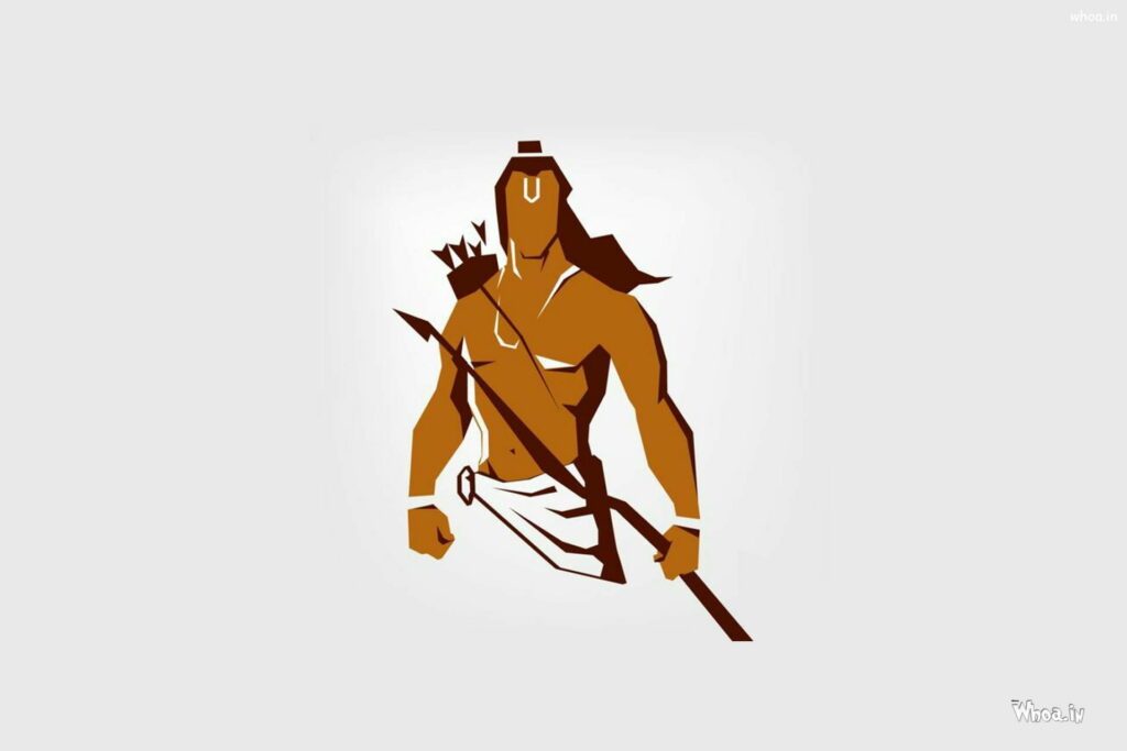 The Divine Splendor of Lord Rama: An Animated HD Wallpaper Adorned with Artistic Brilliance
